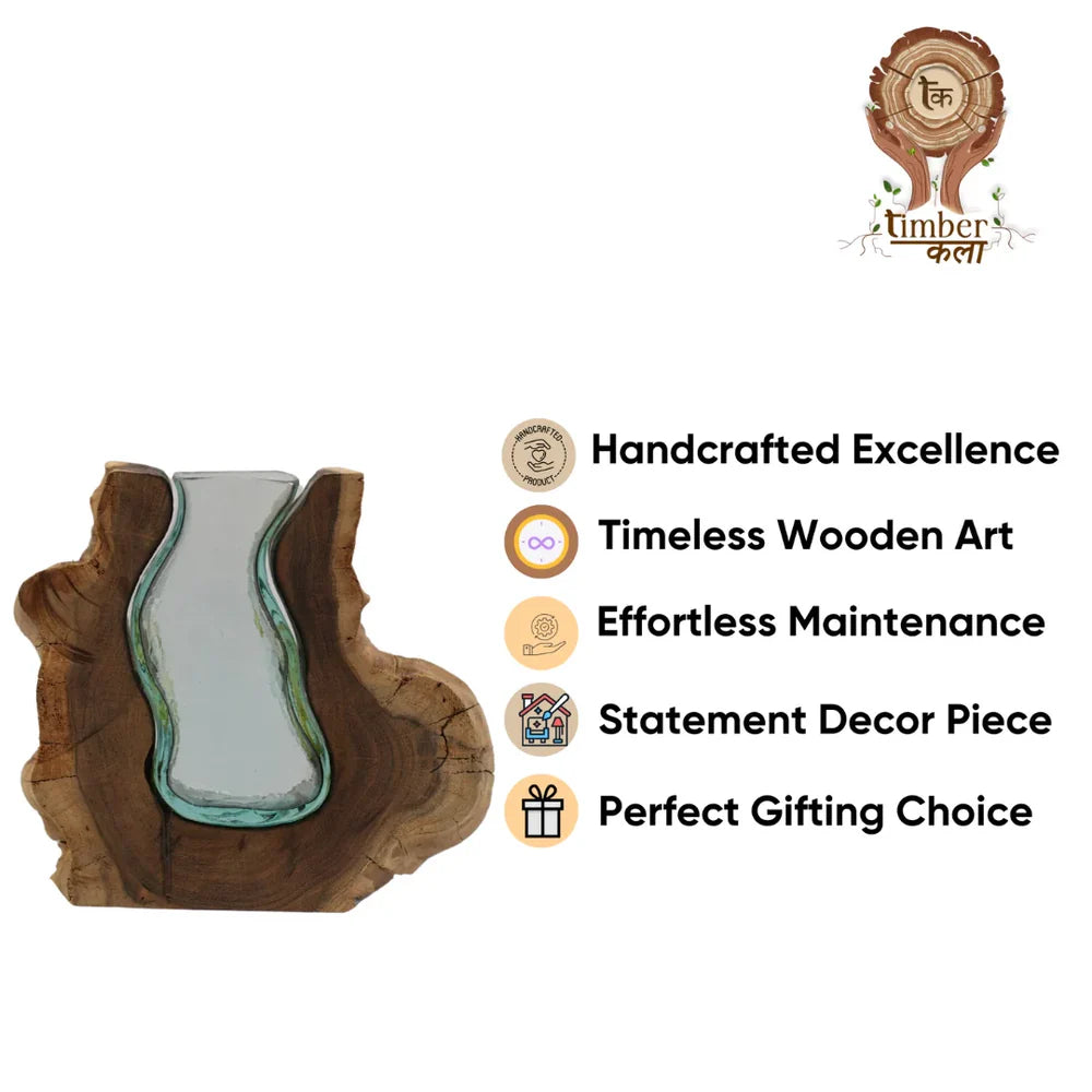 Timber kala's medium valley curve glass roots for decor