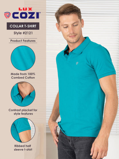 Levi’s Men’s Sea Green Cotton Blend Polo Lounge T-Shirt – Short Sleeves, Regular Fit, Comfortable Casual Wear