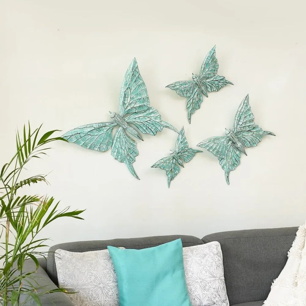 Timber kala's set of 4 butterfly timber wings for decor