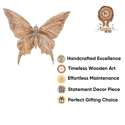 Timber kala's set of 4 butterfly timber wings for decor
