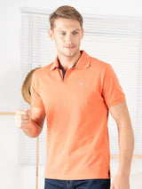 Levi’s Men’s Peach Cotton Blend Polo Lounge T-Shirt – Short Sleeves, Regular Fit, Comfortable Everyday Wear