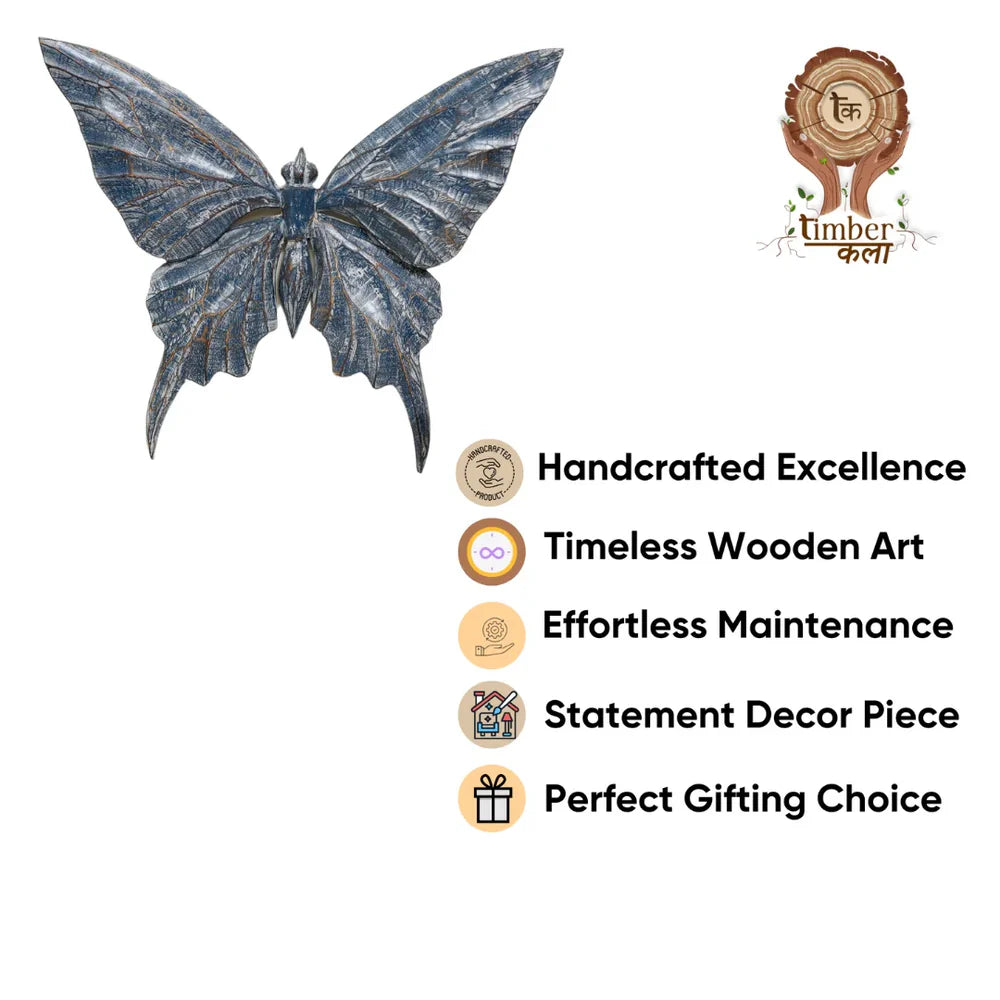 Timber kala's set of 4 butterfly timber wings for decor