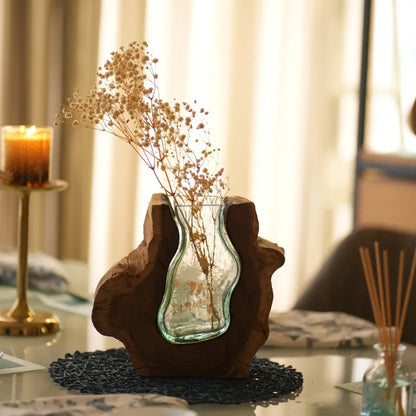 Timber kala's medium valley curve glass roots for decor