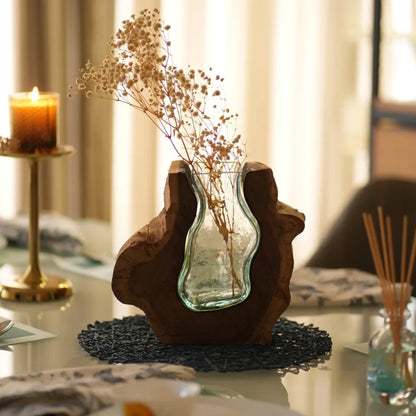 Timber kala's medium valley curve glass roots for decor