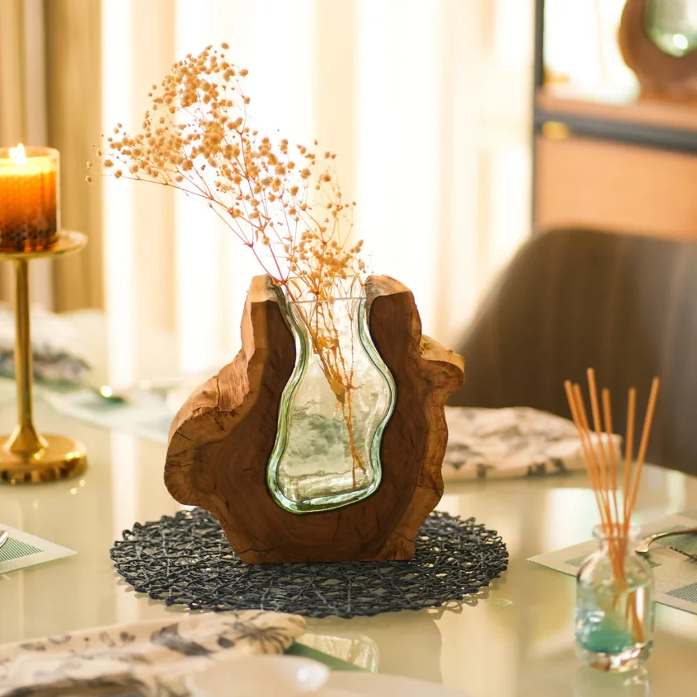 Timber kala's medium valley curve glass roots for decor