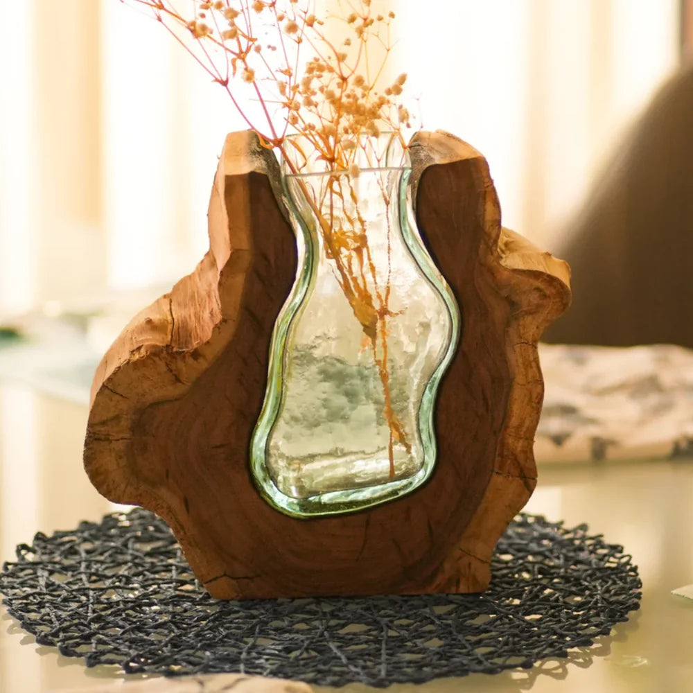 Timber kala's medium valley curve glass roots for decor