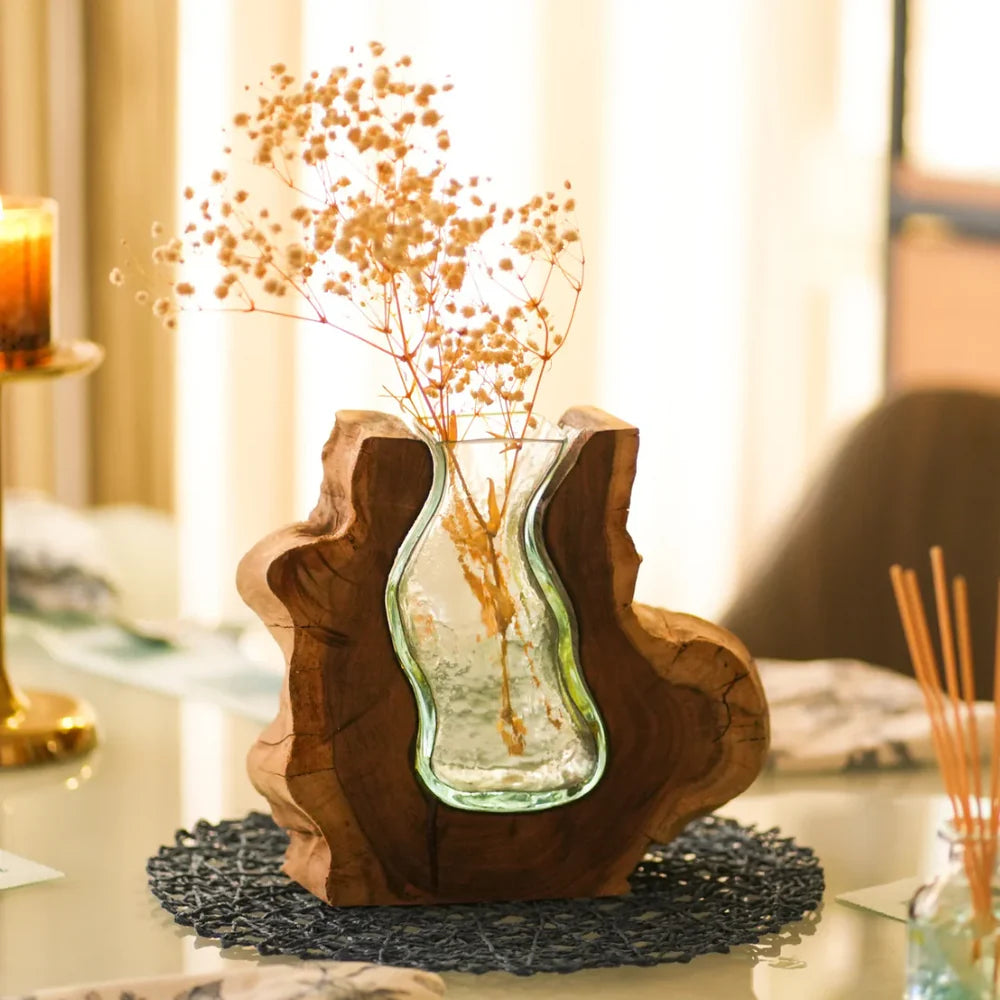 Timber kala's medium valley curve glass roots for decor