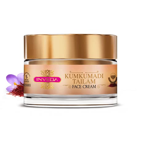 Inveda Kumkumadi Tailam Face Cream | Prevents 9 Skin Problems with Kesar, Turmeric, Licorice and Sandalwood for Beautiful, Radiant and Spot Free Skin, 50ml