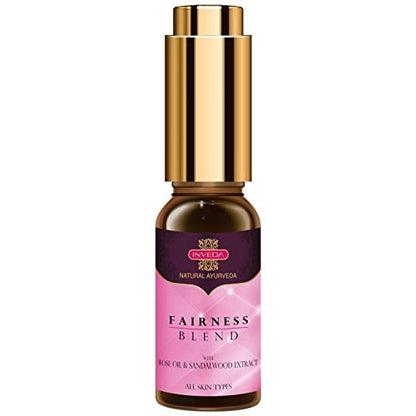 Inveda Fairness Blend, Reduces Fine Lines and Improves Skin Texture with Sweet Almond Oil, Rose Oil, Santal Core for Fair Skin & Clear Complexion, 10ml
