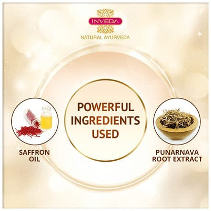 Inveda Kumkumadi Tailam Face Cream | Prevents 9 Skin Problems with Kesar, Turmeric, Licorice and Sandalwood for Beautiful, Radiant and Spot Free Skin, 50ml