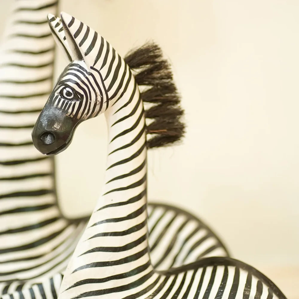 Timber kala's resting zebra herd for decor - set of 3 pc's