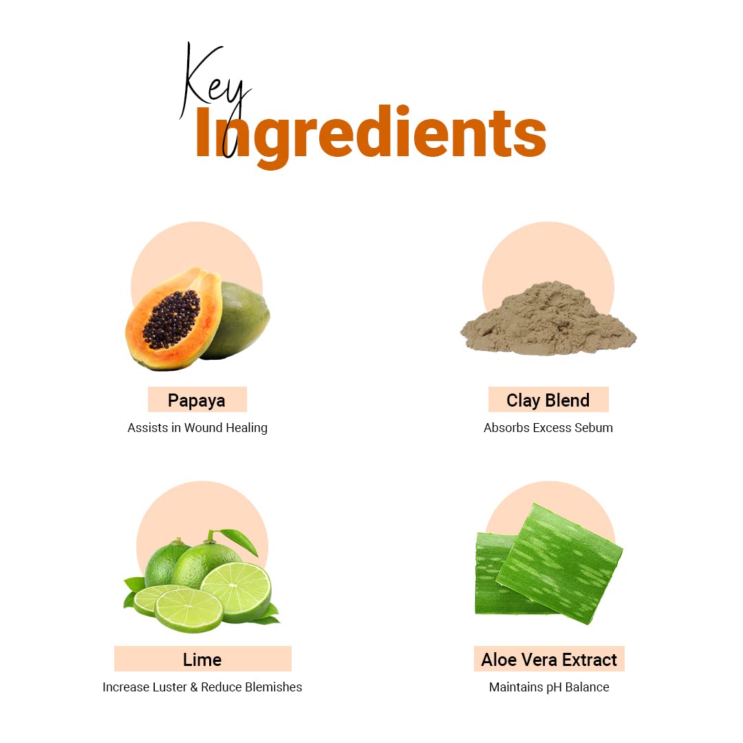 Vedic Line Papaya & Lime Facial Kit Helps To Reduce Tan, Blemishes And Pigmentation With Papaya, Lime, Aloe Vera for Clear Radiant Skin, 640ml