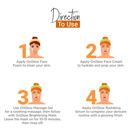 Vedicline Onglow Facial Kit For Glowing, Smooth And Clear Skin With The Goodness Of Aloe Vera, Vitamin C And Mulberry Extracts, 500ml