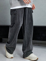 Men’s Dark Black No-Fade Relaxed-Fit Cropped Jeans – Cotton Lycra Blend, Low-Rise, 6-Pocket