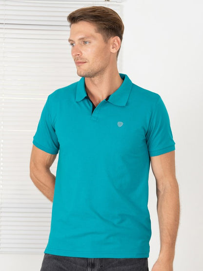 Levi’s Men’s Sea Green Cotton Blend Polo Lounge T-Shirt – Short Sleeves, Regular Fit, Comfortable Casual Wear