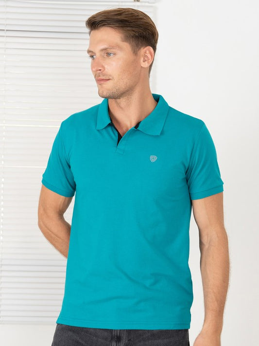 Levi’s Men’s Sea Green Cotton Blend Polo Lounge T-Shirt – Short Sleeves, Regular Fit, Comfortable Casual Wear