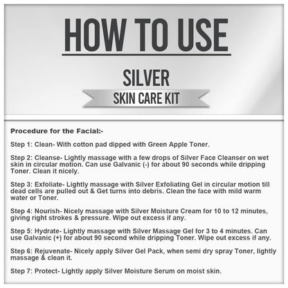 Vedic Line Silver Facial Kit, Reduce Dead Cells, Impurities & Blackhead with Goodness of Silk Proteins ,Aloe Vera for Glowing Skin, 600ml