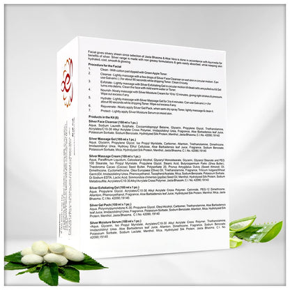 Vedic Line Silver Facial Kit, Reduce Dead Cells, Impurities & Blackhead with Goodness of Silk Proteins ,Aloe Vera for Glowing Skin, 600ml