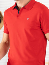 Levi’s Men’s Red Cotton Blend Polo Lounge T-Shirt – Short Sleeves, Soft & Breathable Everyday Wear