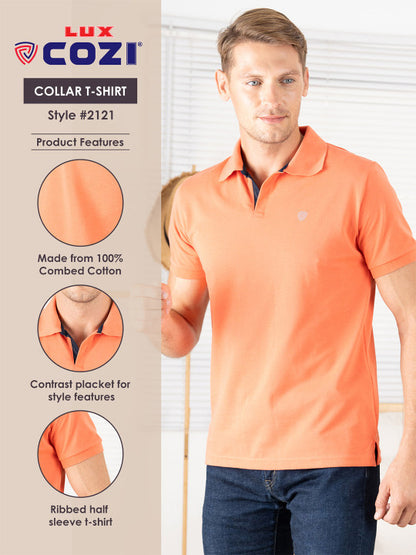 Levi’s Men’s Peach Cotton Blend Polo Lounge T-Shirt – Short Sleeves, Regular Fit, Comfortable Everyday Wear