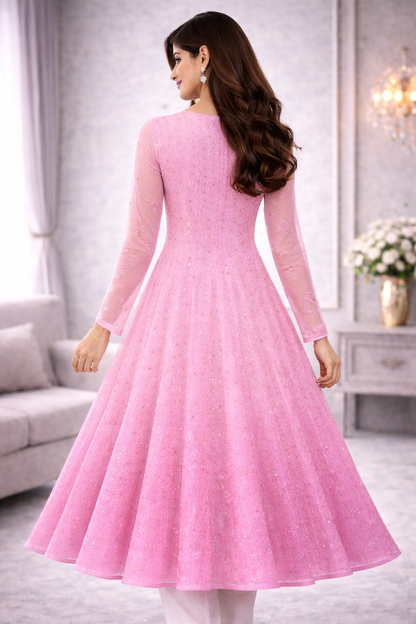 Blush Pink Chikankari Kurti for Women
