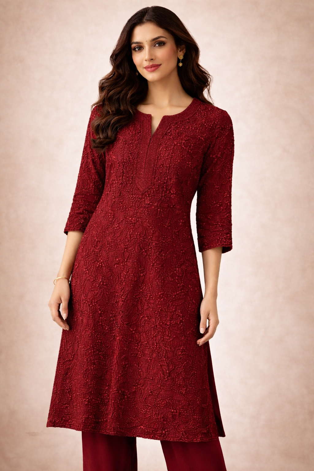 Nooré Solid Georgette Chikankari Suit