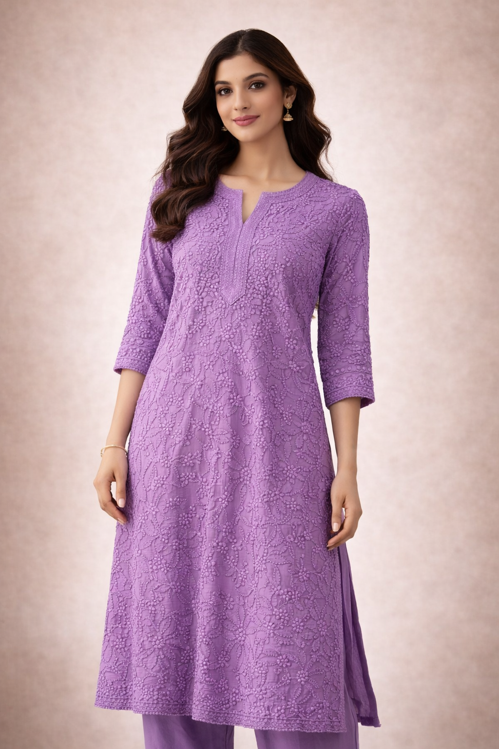 Nooré Solid Georgette Chikankari Suit