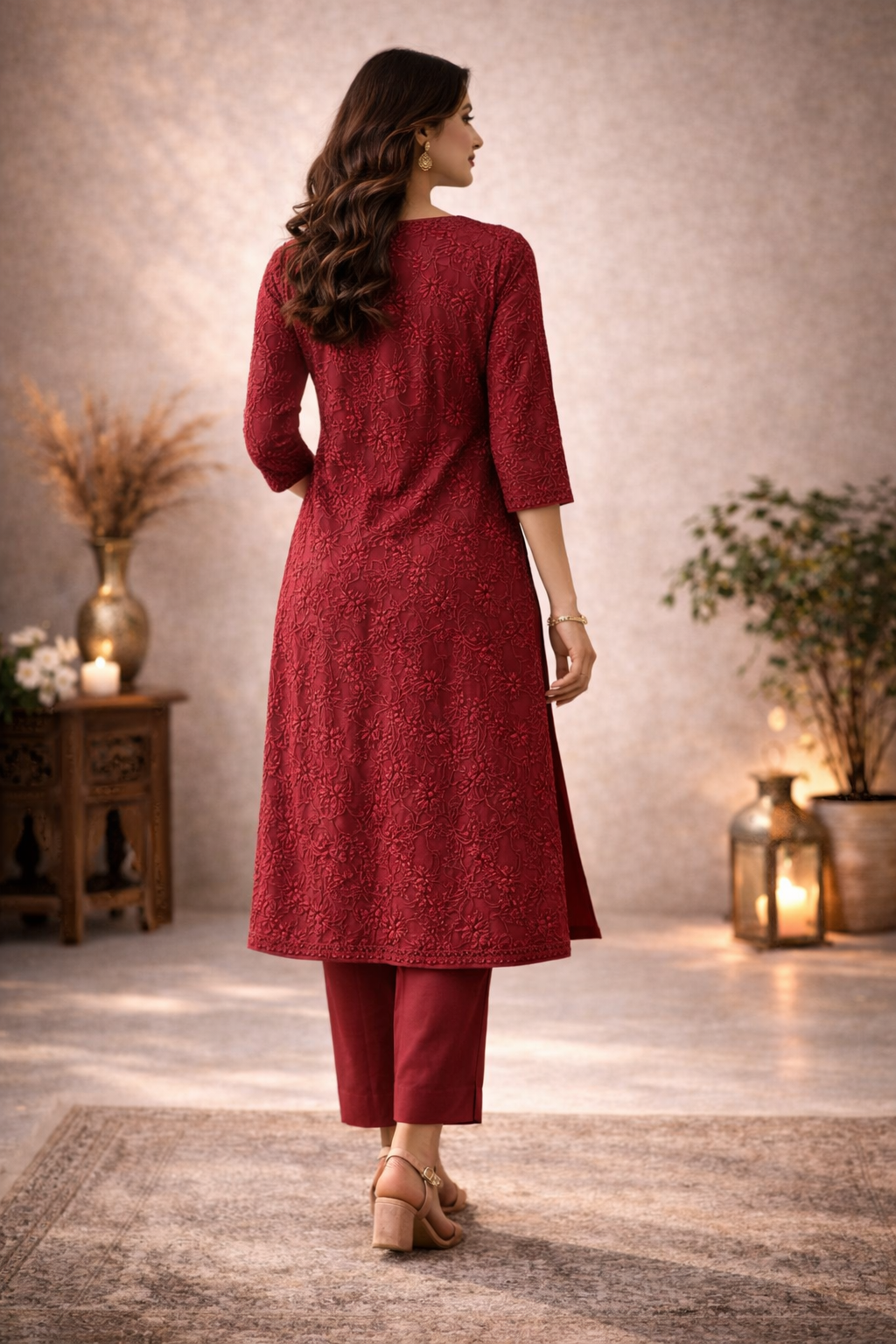 Nooré Solid Georgette Chikankari Suit