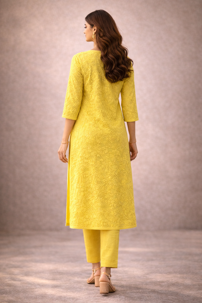 Nooré Solid Georgette Chikankari Suit