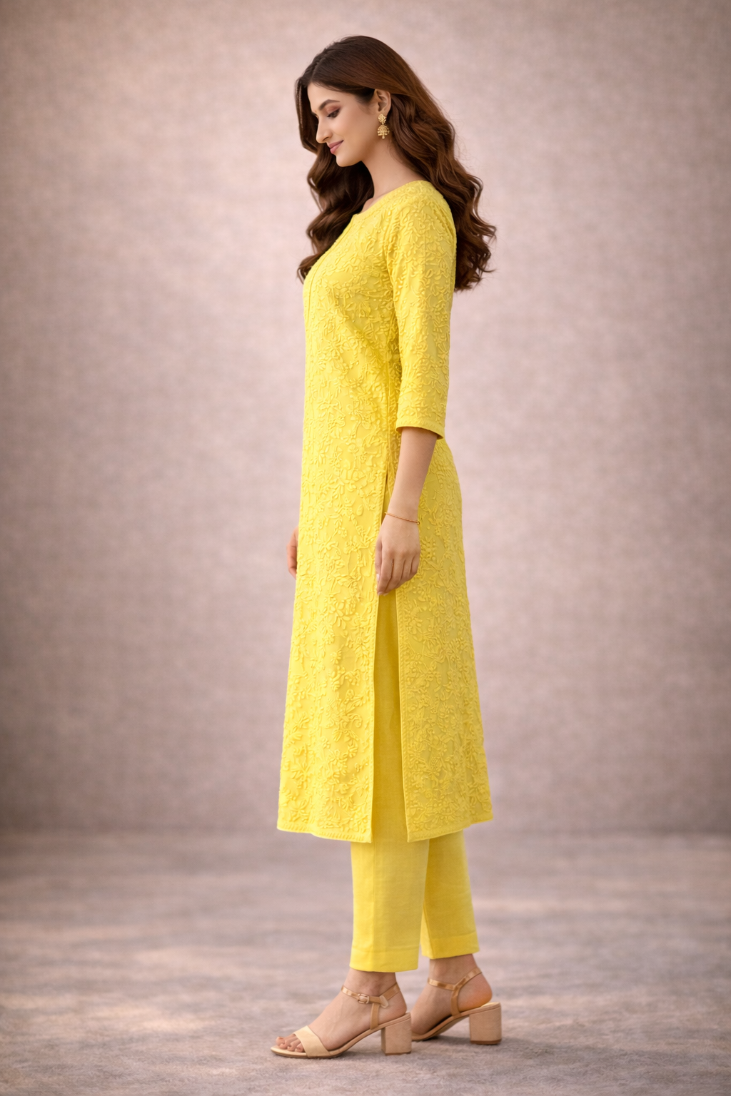 Nooré Solid Georgette Chikankari Suit
