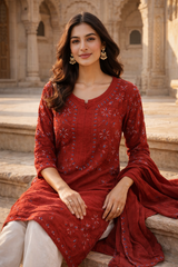 Zarikaa Handcrafted Chanderi Silk Suit Set