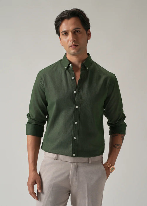 Aman Garments Brown Cotton Casual Shirt for Men – Standard Fit, Full Sleeves
