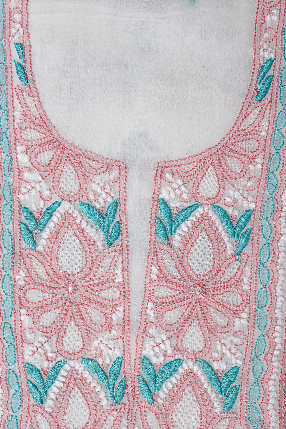 Off White Unstitched Lucknowi Chikankari 2-Piece Kurta Dupatta Set | Mal Chanderi | Ghaas Patti, Shadow, Fanda & Handmade Jaali | Bail & Buti Sleeves