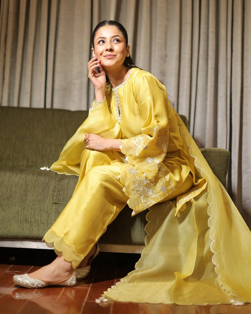 Shivanya in Honey Applique Kurta Set