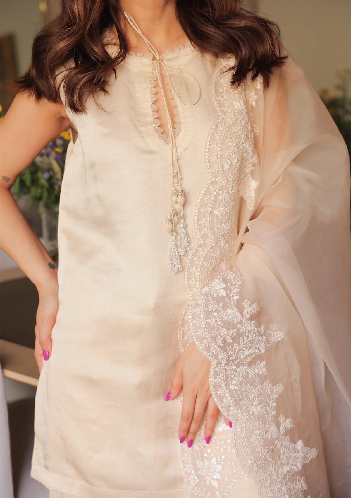 Shivanya Ivory Mughal Farshi Salwar Set