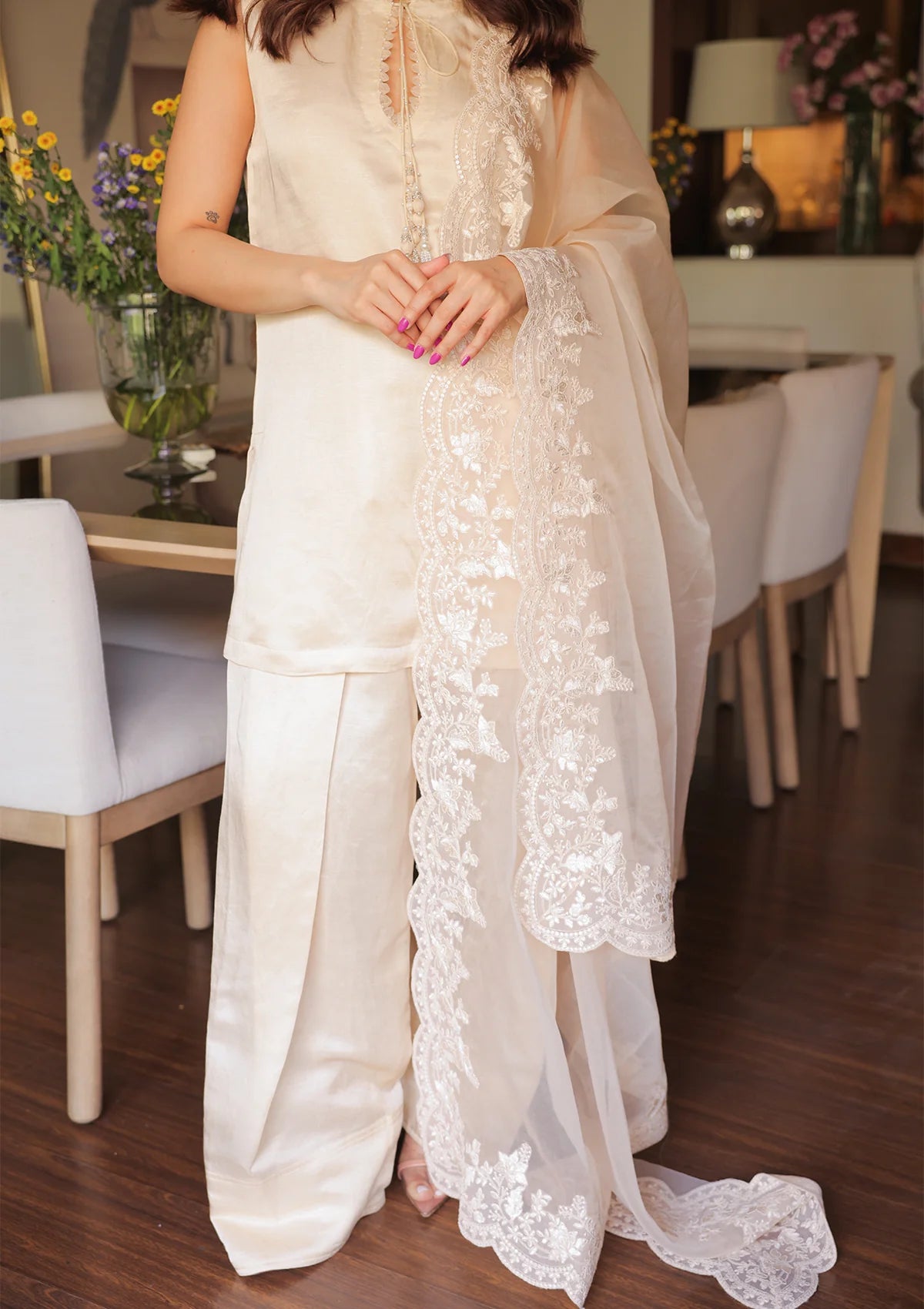 Shivanya Ivory Mughal Farshi Salwar Set