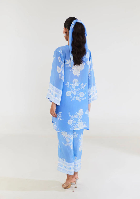 Shivanya Sun and Sky Powder Blue Short Kurta Set