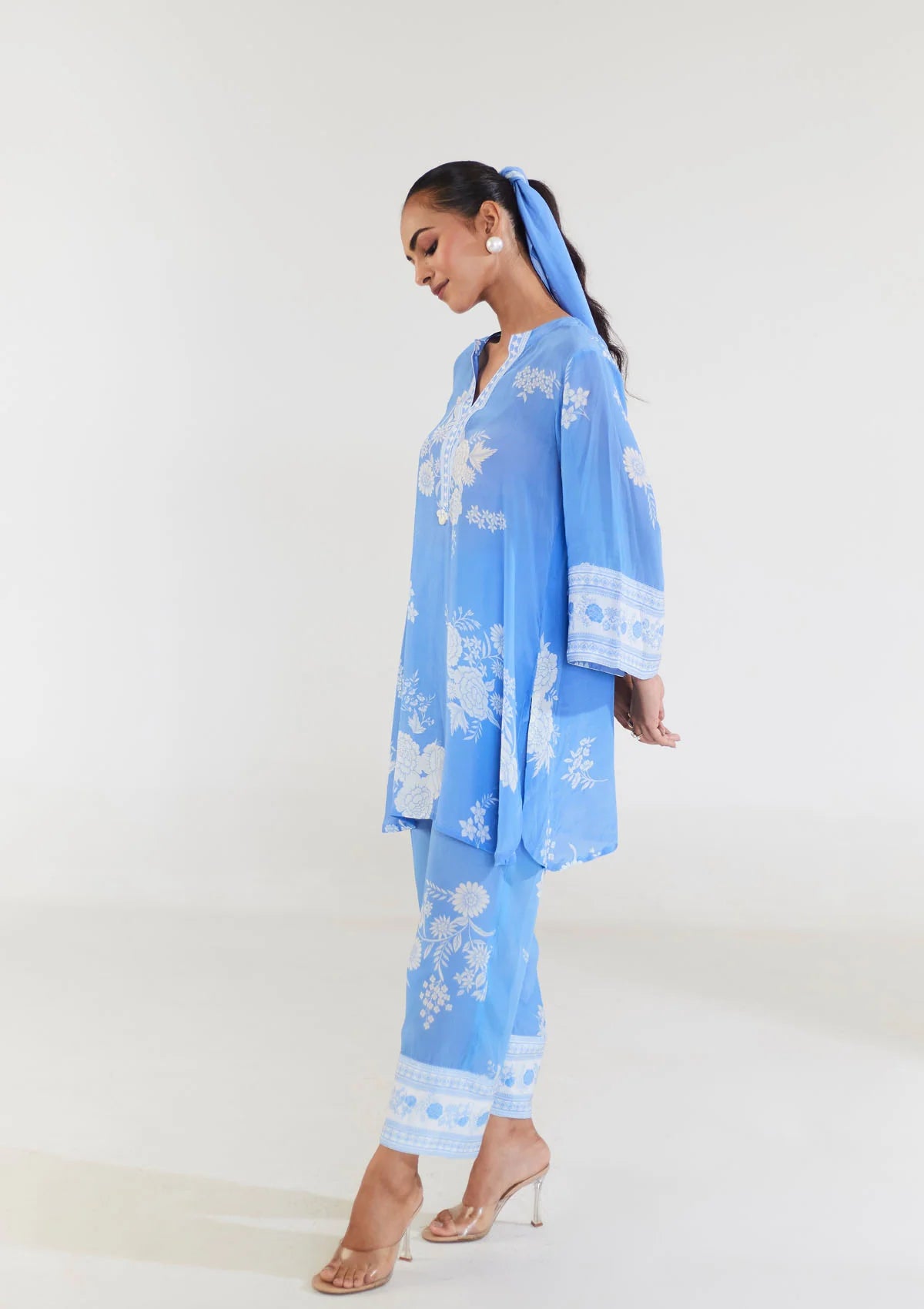 Shivanya Sun and Sky Powder Blue Short Kurta Set