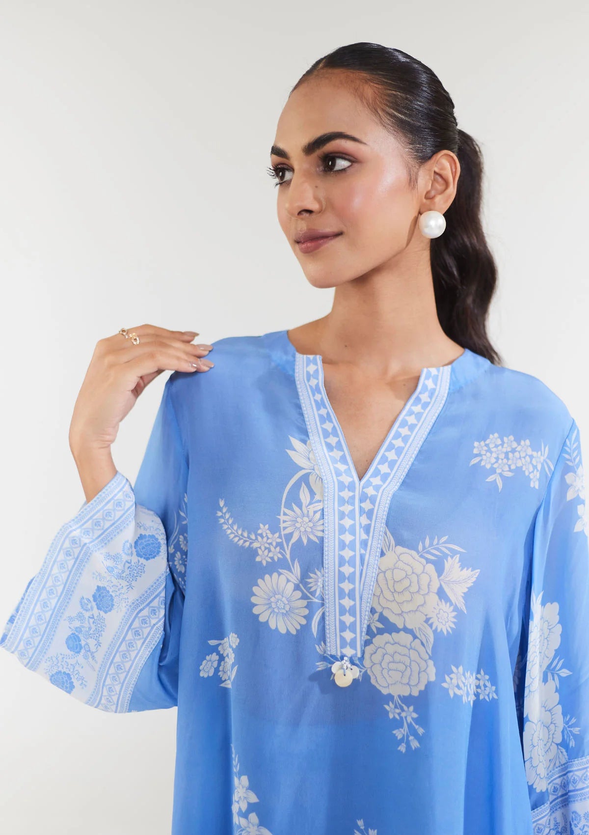 Shivanya Sun and Sky Powder Blue Short Kurta Set