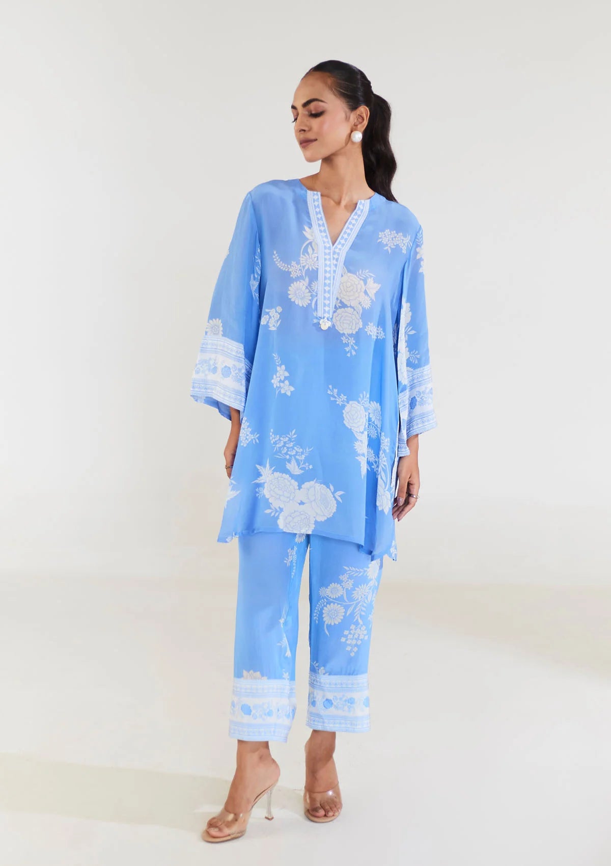 Shivanya Sun and Sky Powder Blue Short Kurta Set