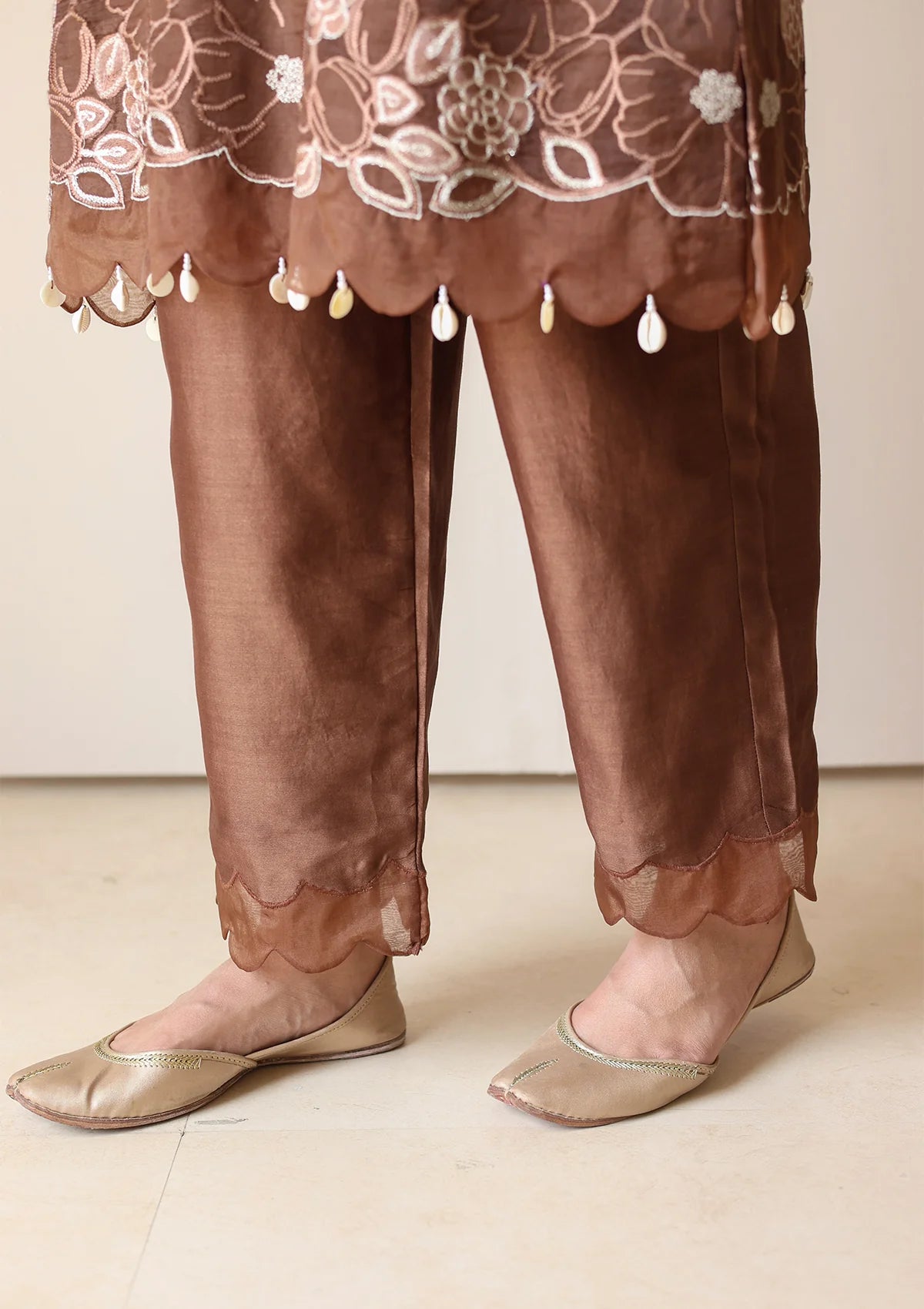 Shivanya Mocha Applique Kurta Set