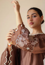 Shivanya Mocha Applique Kurta Set
