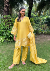 Shivanya in Honey Applique Kurta Set