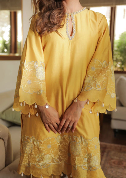 Shivanya in Honey Applique Kurta Set