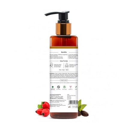 Inveda Stubborn Makeup Cleansing Oil, Helps to Reduces Acne Breakouts, Improves Skin Tone with Rosehip Oil, Jojoba Oil and Sesame Seed Oil for Radiant & Natural Glow, 100ml