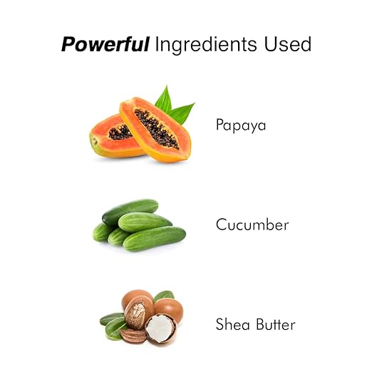 Inveda Papaya and Cucumber Facial Kit, Helps to Reduce Tan, Blemish & Dark Spots with Papaya, Cucumber, Shea Butter, Give Bright & Clear Skin, 37ml