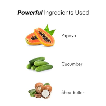 Inveda Papaya and Cucumber Facial Kit, Helps to Reduce Tan, Blemish & Dark Spots with Papaya, Cucumber, Shea Butter, Give Bright & Clear Skin, 37ml