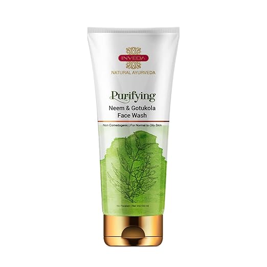 Inveda Purifying Neem & Gotukola Face Wash for Removing Pimples Scar and Blemishes, Giving Clear, Glowing Skin, 100ml