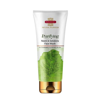 Inveda Purifying Neem & Gotukola Face Wash for Removing Pimples Scar and Blemishes, Giving Clear, Glowing Skin, 100ml