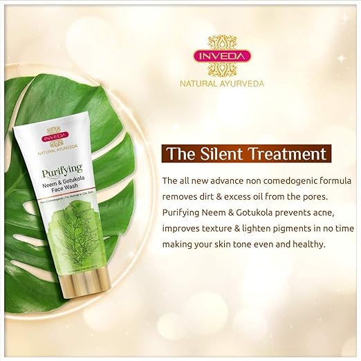 Inveda Purifying Neem & Gotukola Face Wash for Removing Pimples Scar and Blemishes, Giving Clear, Glowing Skin, 100ml